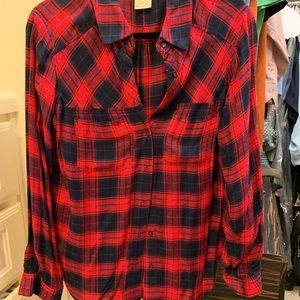 Plaid button down shirt